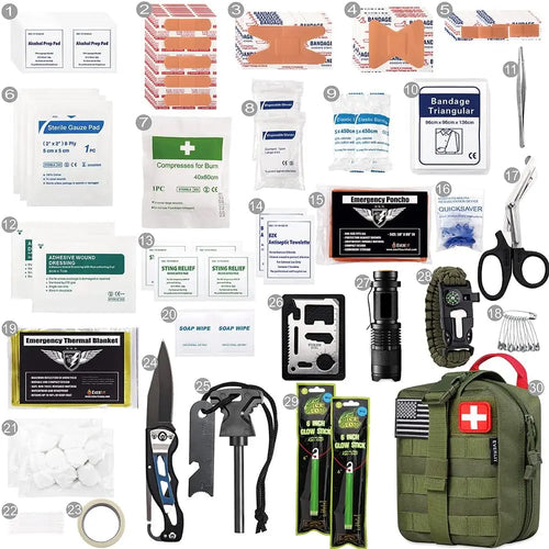 250-piece survival first aid kit with MOLLE pouch — view 2