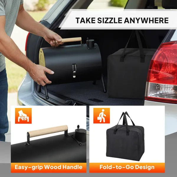 Portable dual-side charcoal tabletop grill — view 4