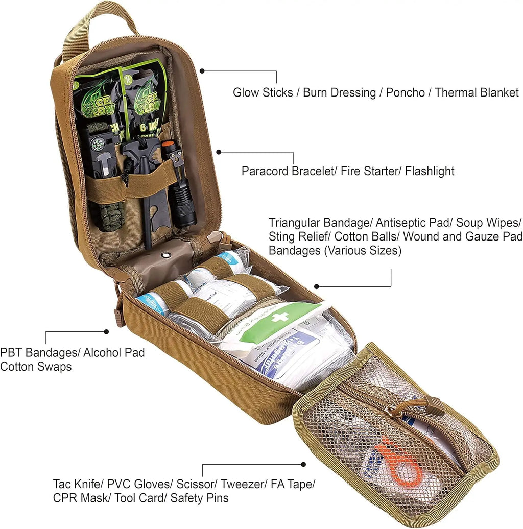250-piece survival first aid kit with MOLLE pouch — view 5