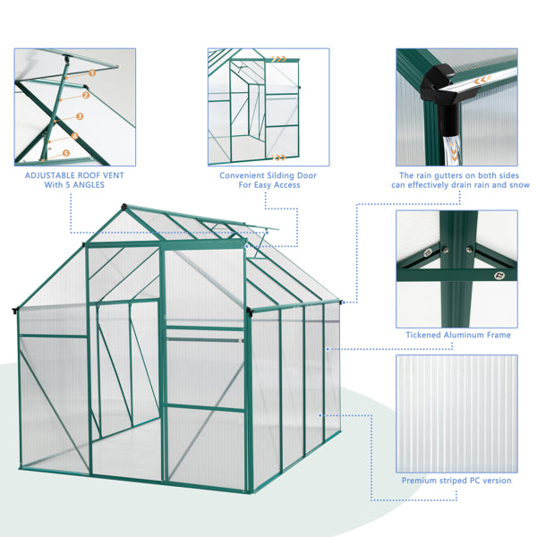 6x8ft walk-in patio greenhouse — view 3