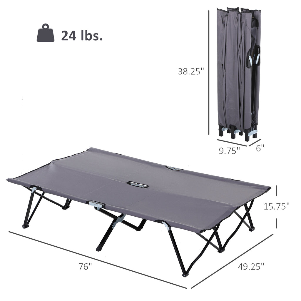 Extra-wide 2-person folding camping cot — view 4