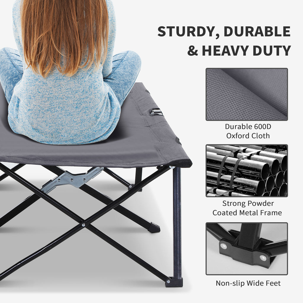 Extra-wide 2-person folding camping cot — view 6