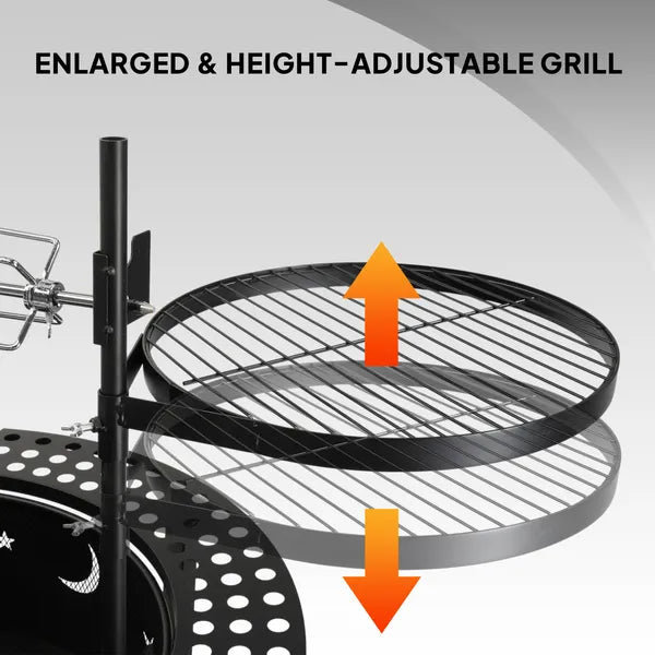 33-inch wood-burning fire pit with swivel grills — view 6
